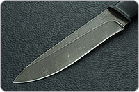 Нож Н1 Рыцарь наборная кожа, черный дамаск, текстолит : фото 3
