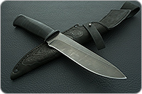 Нож Н1 Рыцарь наборная кожа, черный дамаск, текстолит : фото 9