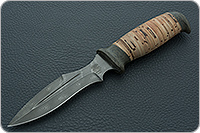 Нож Н21А Крестоносец береста, черный дамаск, текстолит : фото 2