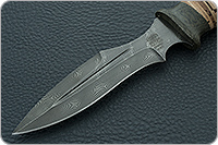 Нож Н21А Крестоносец береста, черный дамаск, текстолит : фото 3