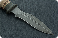 Нож Н21А Крестоносец береста, черный дамаск, текстолит : фото 4
