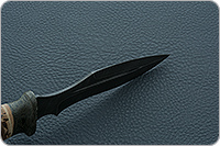 Нож Н21А Крестоносец береста, черный дамаск, текстолит : фото 8