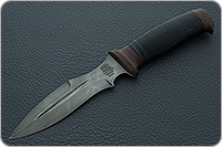 Нож Н21А Крестоносец наборная кожа, черный дамаск, текстолит : фото 2