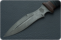 Нож Н21А Крестоносец наборная кожа, черный дамаск, текстолит : фото 3