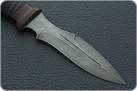 Нож Н21А Крестоносец наборная кожа, черный дамаск, текстолит : фото 4