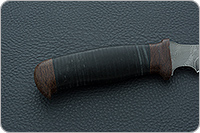 Нож Н21А Крестоносец наборная кожа, черный дамаск, текстолит : фото 5