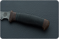 Нож Н21А Крестоносец наборная кожа, черный дамаск, текстолит : фото 6