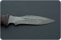 Нож Н21А Крестоносец наборная кожа, черный дамаск, текстолит : фото 7