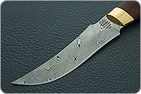 Нож Н27 Башкорт береза, контрастный дамаск, латунь покрытая золотом : фото 3