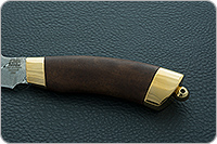 Нож Н27 Башкорт береза, контрастный дамаск, латунь покрытая золотом : фото 6