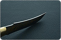 Нож Н27 Башкорт береза, контрастный дамаск, латунь покрытая золотом : фото 9