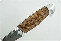 Нож Н1 Рыцарь береста, черный дамаск, алюминий : фото 3