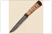 Нож Н58 Сталкер береста, черный дамаск, текстолит : фото 2