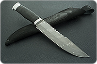 Нож Н83 Ладога наборная кожа, нержавеющий дамаск, алюминий : фото 9