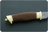 Нож Н8-Спецназ орех, контрастный дамаск, латунь покрытая золотом : фото 5