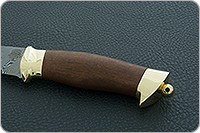 Нож Н8-Спецназ орех, контрастный дамаск, латунь покрытая золотом : фото 6