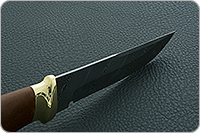 Нож Н8-Спецназ орех, контрастный дамаск, латунь покрытая золотом : фото 8