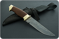 Нож Н8-Спецназ орех, контрастный дамаск, латунь покрытая золотом : фото 9