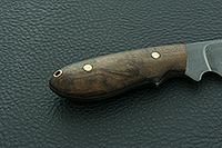 Нож Нр35 Лесовик накладки орех, черный дамаск, цельнометаллический : фото 5