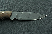 Нож Нр35 Лесовик накладки орех, черный дамаск, цельнометаллический : фото 7