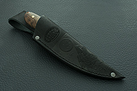 Нож Нр35 Лесовик накладки орех, черный дамаск, цельнометаллический : фото 10