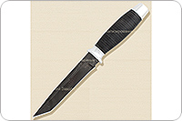 Нож Н20 Командор наборная кожа, черный дамаск, алюминий : фото 2