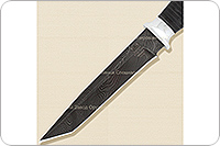 Нож Н20 Командор наборная кожа, черный дамаск, алюминий : фото 3