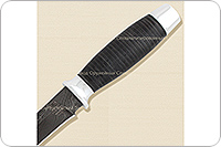 Нож Н20 Командор наборная кожа, черный дамаск, алюминий : фото 4