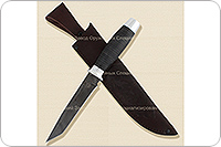 Нож Н20 Командор наборная кожа, черный дамаск, алюминий : фото 6