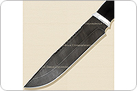 Нож Н83 Ладога граб (черное дерево), черный дамаск, алюминий : фото 3