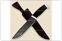 Нож Н83 Ладога граб (черное дерево), черный дамаск, алюминий : фото 6