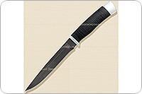 Нож Нр12 Батыр наборная кожа, черный дамаск, алюминий : фото 2