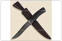 Нож Н16 Егерь наборная кожа, черный дамаск, текстолит : фото 6