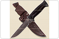 Нож Н8-Лондон-Спецназ граб (черное дерево), черный дамаск, текстолит : фото 6