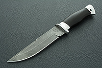 Нож Н8-Лондон-Спецназ граб (черное дерево), черный дамаск, алюминий : фото 2