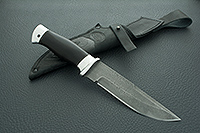 Нож Н8-Лондон-Спецназ граб (черное дерево), черный дамаск, алюминий : фото 9