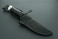 Нож Н8-Лондон-Спецназ граб (черное дерево), черный дамаск, алюминий : фото 10