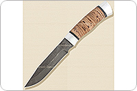 Нож Н33 Робинзон береста, черный дамаск, алюминий : фото 2