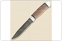 Нож Н33 Робинзон орех, черный дамаск, алюминий : фото 2