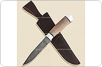 Нож Н33 Робинзон орех, черный дамаск, алюминий : фото 6