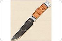 Нож Н81 Сибиряк береста, черный дамаск, алюминий : фото 2