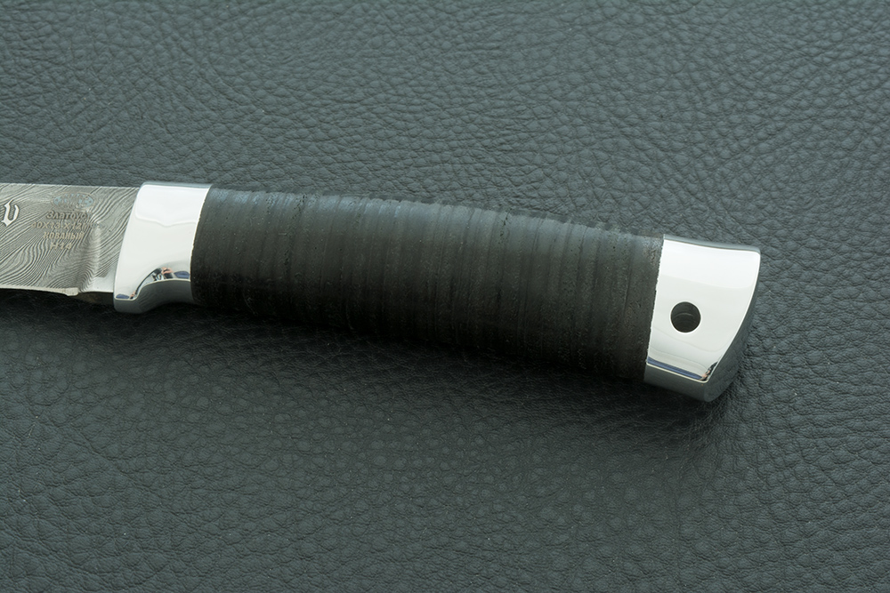 Нож Н14-Тифлис  наборная кожа, нержавеющий дамаск, алюминий : фото 6