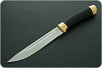 Нож Н58 Сталкер граб (черное дерево), эи-107, латунь покрытая золотом : фото 2