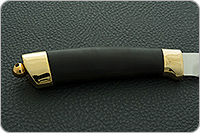 Нож Н58 Сталкер граб (черное дерево), эи-107, латунь покрытая золотом : фото 5