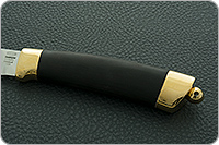 Нож Н58 Сталкер граб (черное дерево), эи-107, латунь покрытая золотом : фото 6