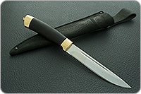 Нож Н58 Сталкер граб (черное дерево), эи-107, латунь покрытая золотом : фото 9