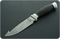 Нож НР21 Рыболов наборная кожа, контрастный дамаск, алюминий : фото 2