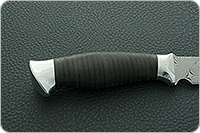 Нож НР21 Рыболов наборная кожа, контрастный дамаск, алюминий : фото 5