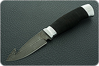 Нож НР21 Рыболов микропористая резина, черный дамаск, алюминий : фото 2