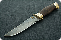 Нож Н8-Спецназ мореный орех, контрастный дамаск, латунь покрытая золотом : фото 2